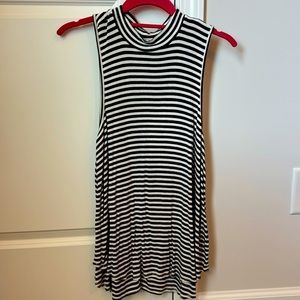 Striped High Neck Tank Top